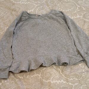 Gray Ruffle Hem Crewcuts Sweatshirt size 6-7